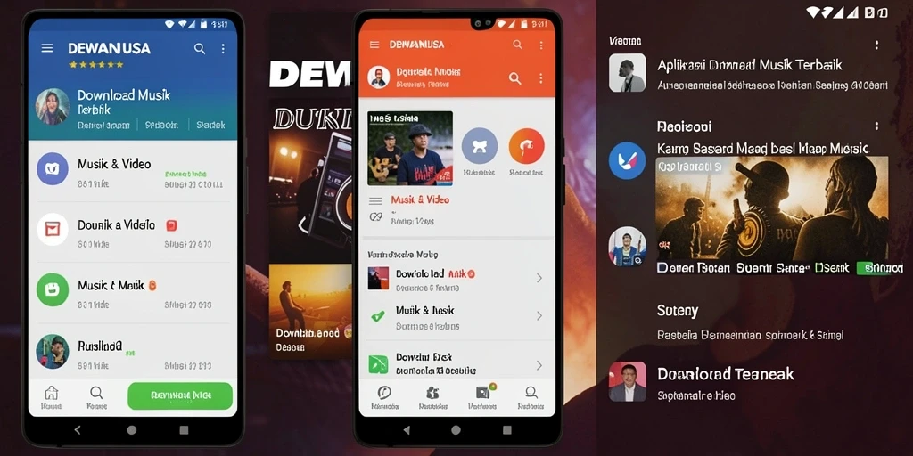 Tampilan antarmuka utama DEWANUSA dengan berbagai pilihan lagu.