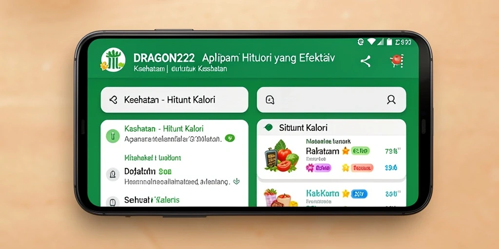Tampilan antarmuka DRAGON222 untuk menghitung kalori dengan mudah.