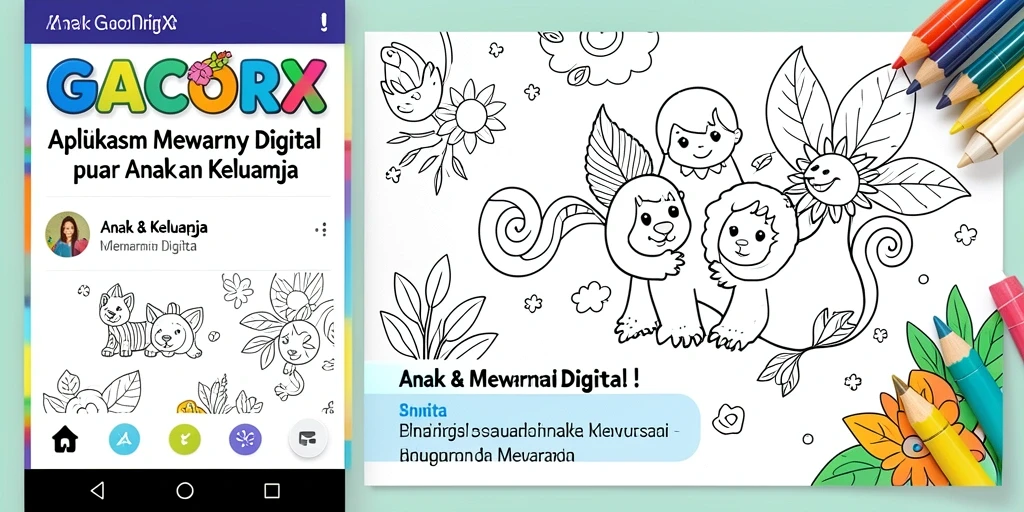 Tampilan antarmuka GACORX yang ceria dan interaktif untuk mewarnai.