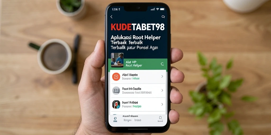 Tampilan antarmuka sederhana KUDETABET98 untuk rooting ponsel.