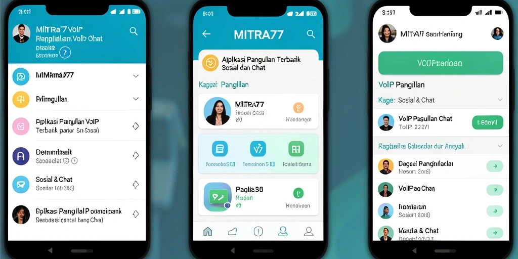 Antarmuka pengguna MITRA77 yang intuitif untuk VoIP Panggilan.