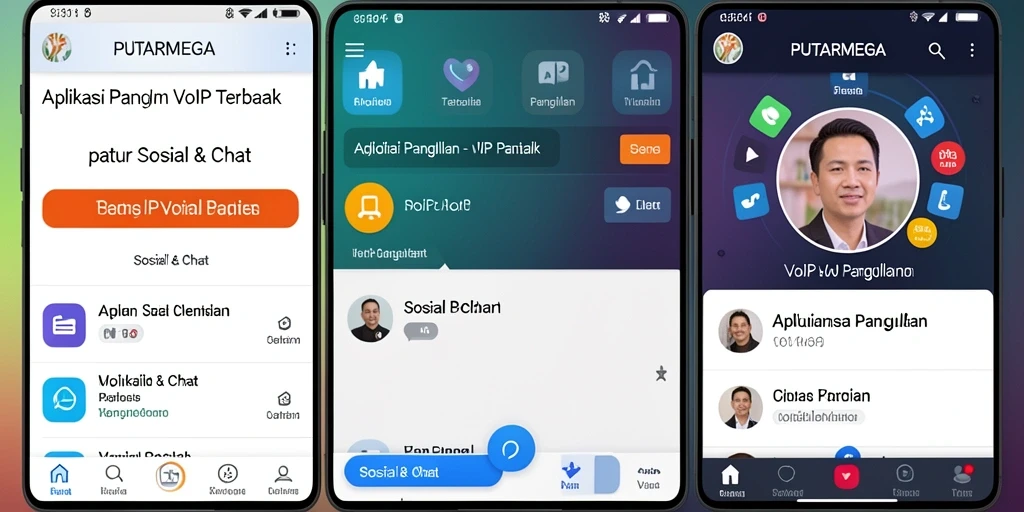 Antarmuka PUTARMEGA menampilkan fungsi VoIP Panggilan yang mudah digunakan.