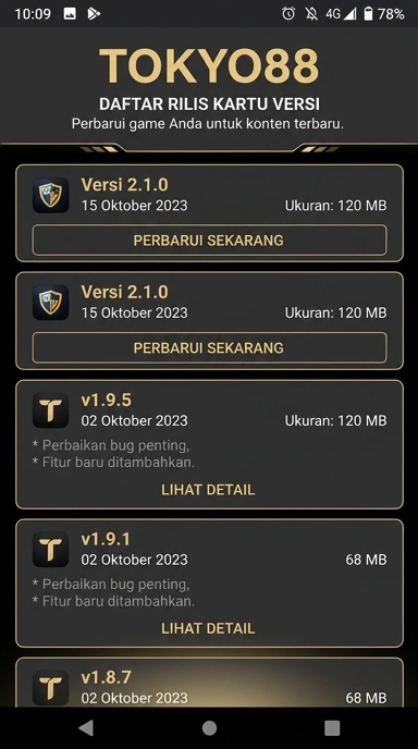 Riwayat Versi Terbaru Aplikasi tokyo88 untuk Pengguna Android